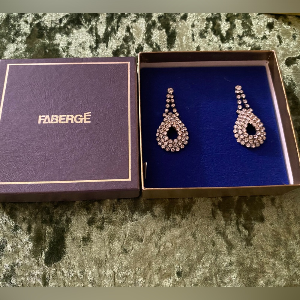 FABERGE’ vintage original pierced earrings. Purchased in the 80’s.
